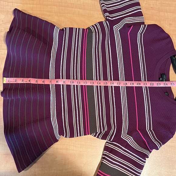 Womens Ted Baker Maroon (with stripes) long sleeve blouse size 5 - Picture 6 of 6